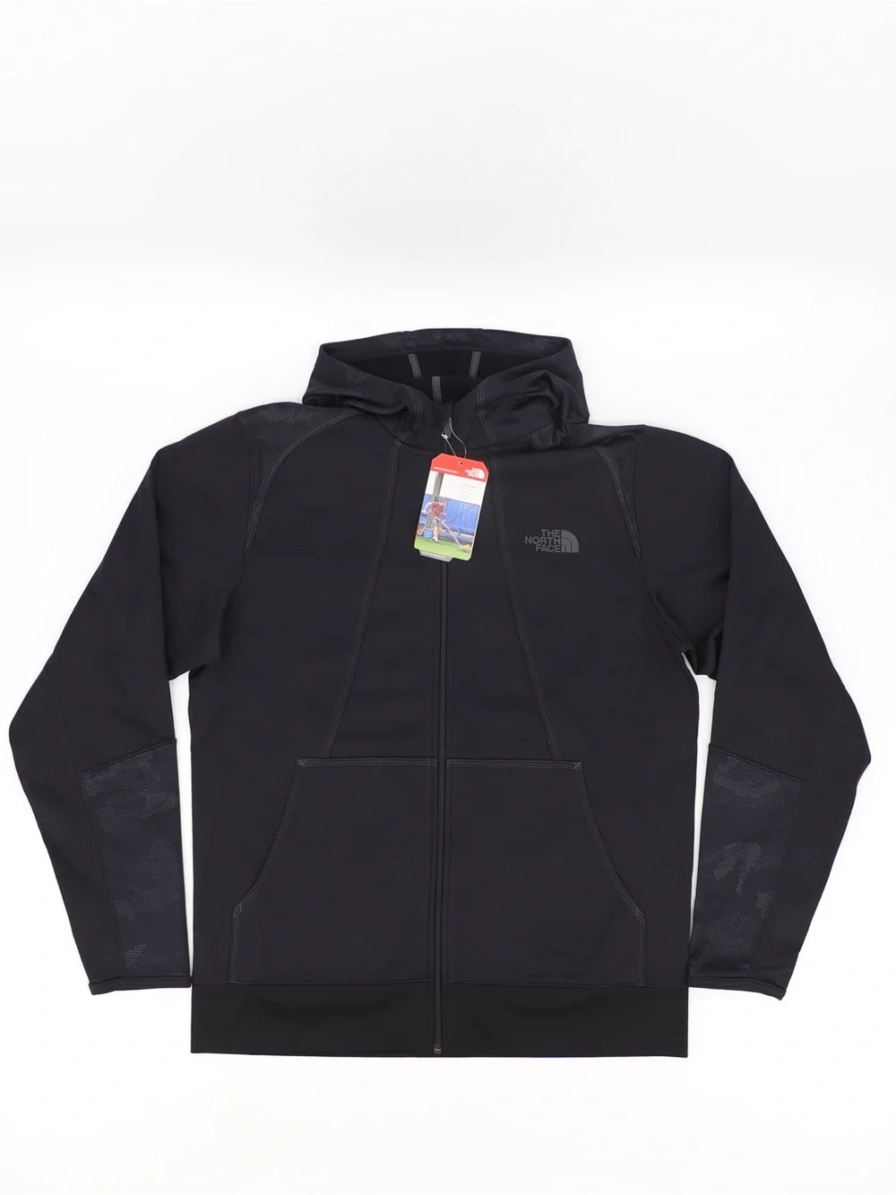 New The North Face Men’s Large Quantum Hooded Zip Jacket Black Performance